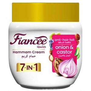 FIANCEE 7 IN 1 ONION & CASTOR ANTI-HAIR FALL HAMMAM CREAM HAIR MASK 450 ML